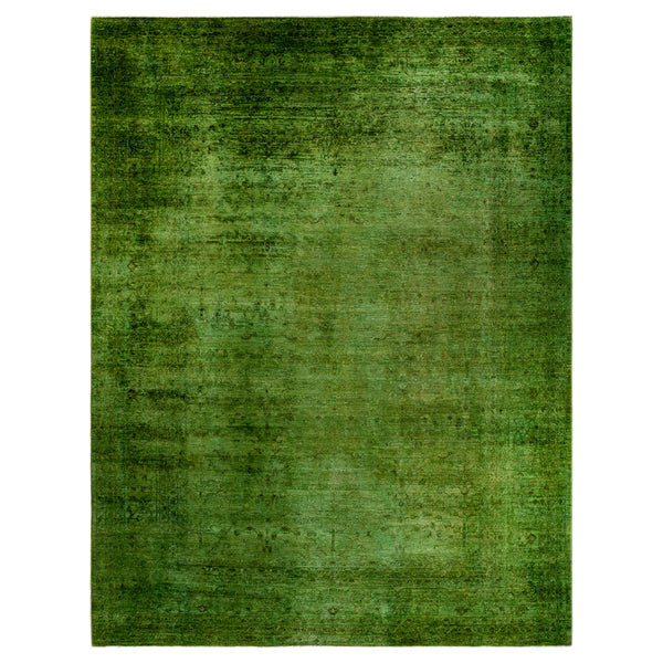 Green Overdyed Wool Rug - 10' 2" x 13' 7"