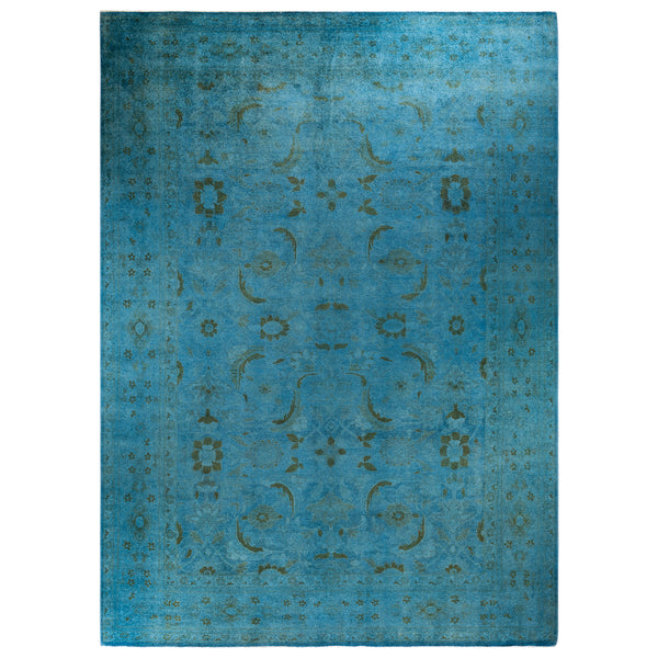 Blue Overdyed Wool Rug - 10' 2" x 14' 2"