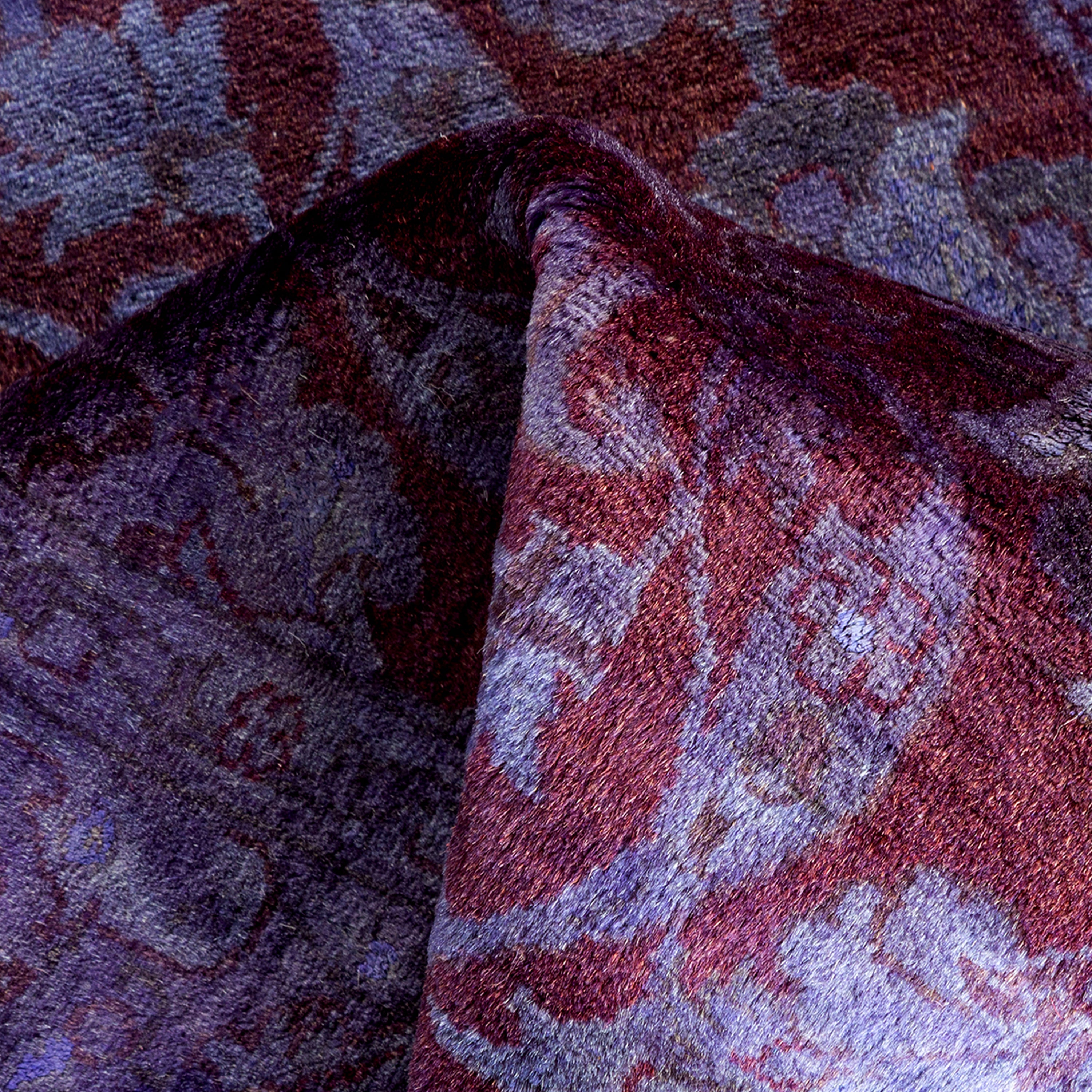 Purple Overdyed Wool Runner - 2' 7" x 10' 8"