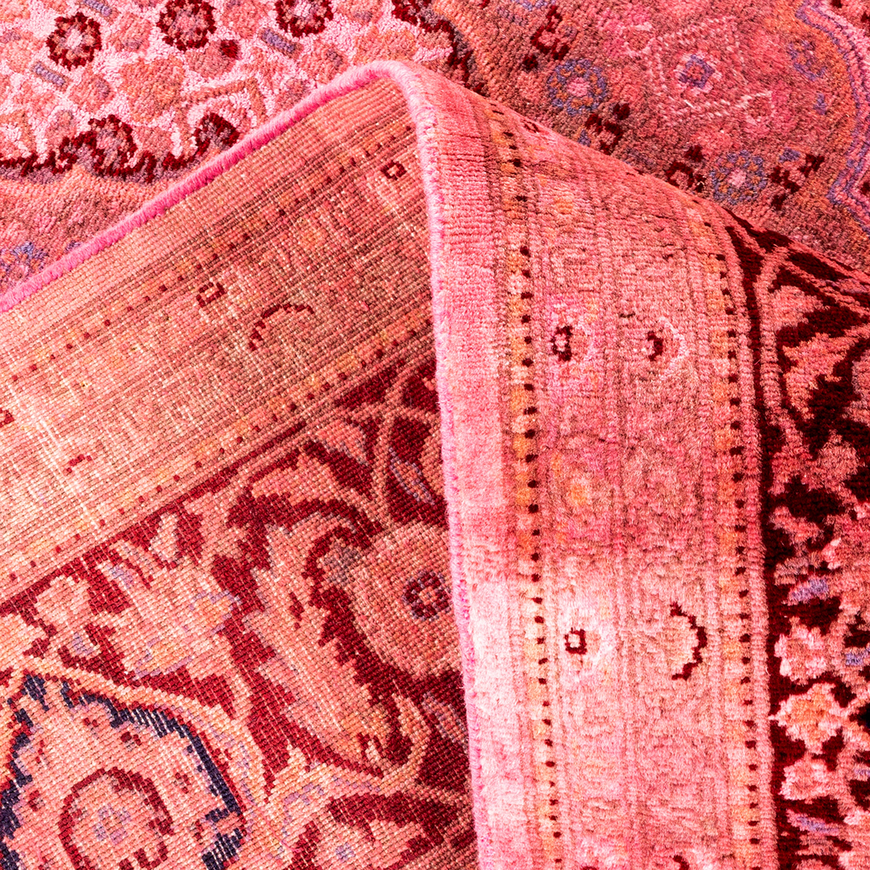 Pink Overdyed Wool Rug - 8' 1" x 10' 5"