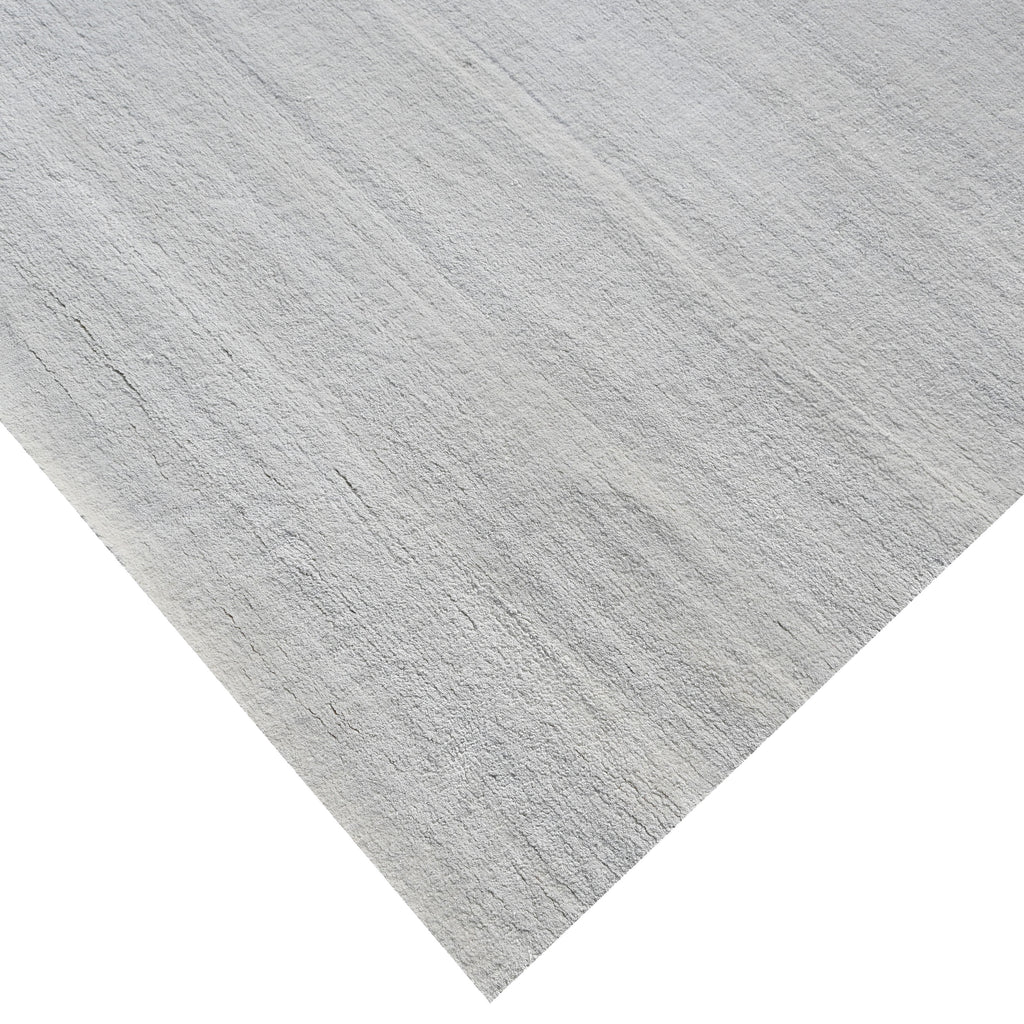 White Solid Silk Rug - 8' x 10'