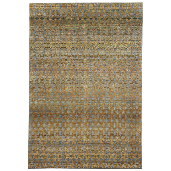 Brown Alchemy Transitional Silk Wool Blend Rug - 6'0" x 8'11"