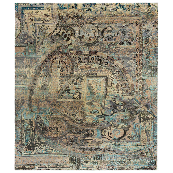 Multicolored Alchemy Transitional Silk Wool Blend Rug - 8'11" x 11'6"