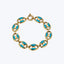 14K Yellow Gold Coffee Bean Turquoise Enamel Bracelet