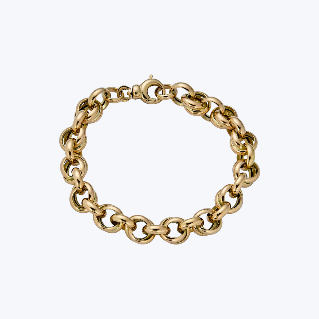14K Yellow Gold Chunky Round Link Bracelet