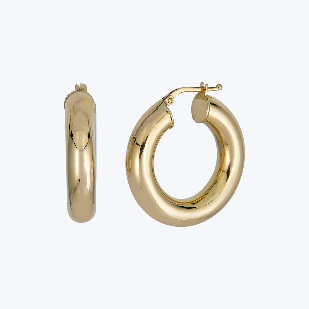 14K Yellow Gold Chunky Hoop Earring