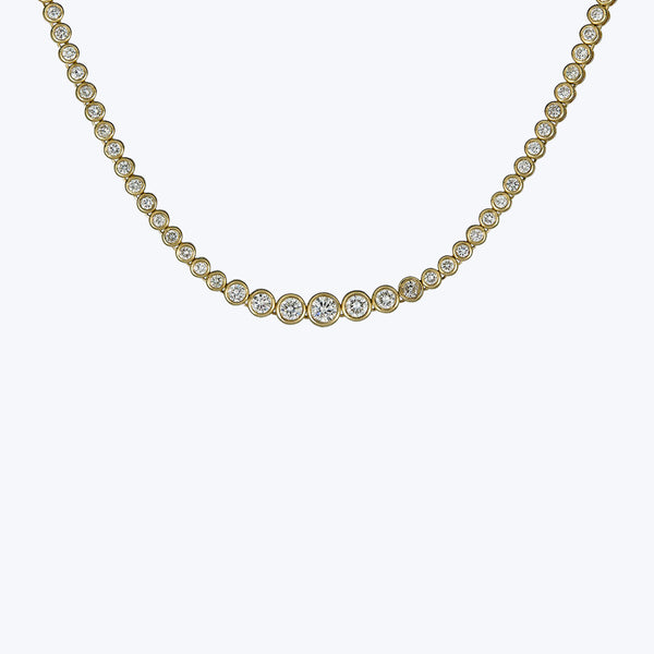 2.57 Ct. 14K Yellow Gold Diamond Tennis Necklace 16"