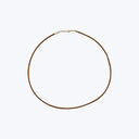 14K Yellow Gold Brown Leather Cord Necklace 16"