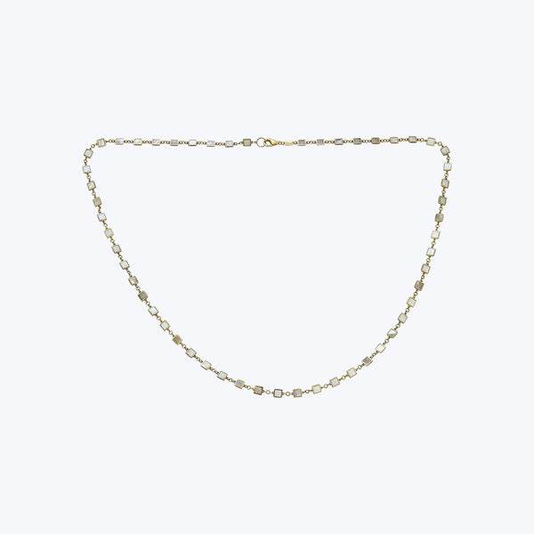 14K Yellow Gold Mother-Of-Pearl Square Necklace 20"
