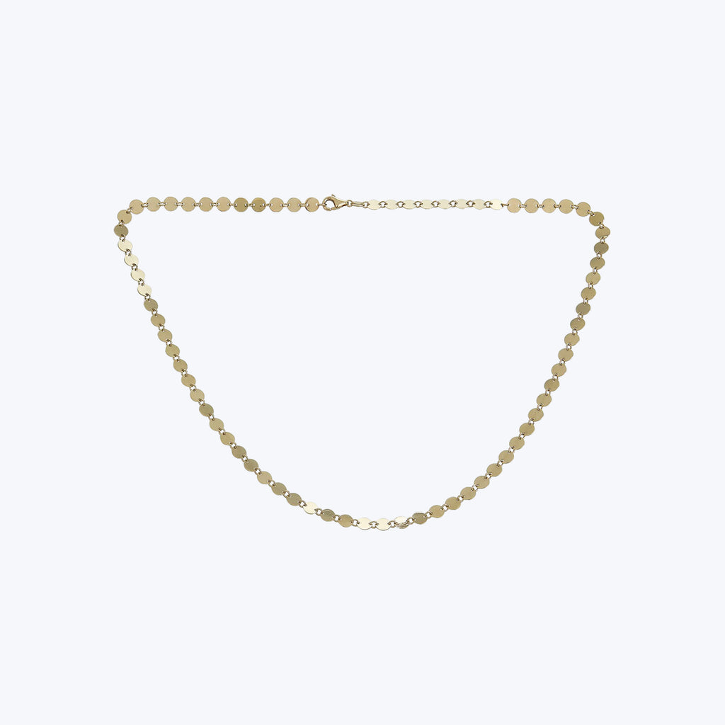 14K Yellow Gold Disc Necklace 16"