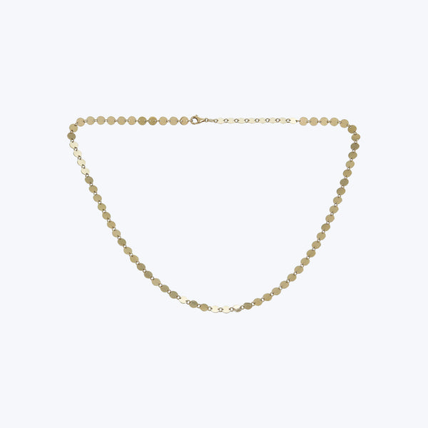 14K Yellow Gold Disc Necklace 16"