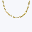 14K Yellow Gold Paper Clip With Charm Clasp Necklace 22"