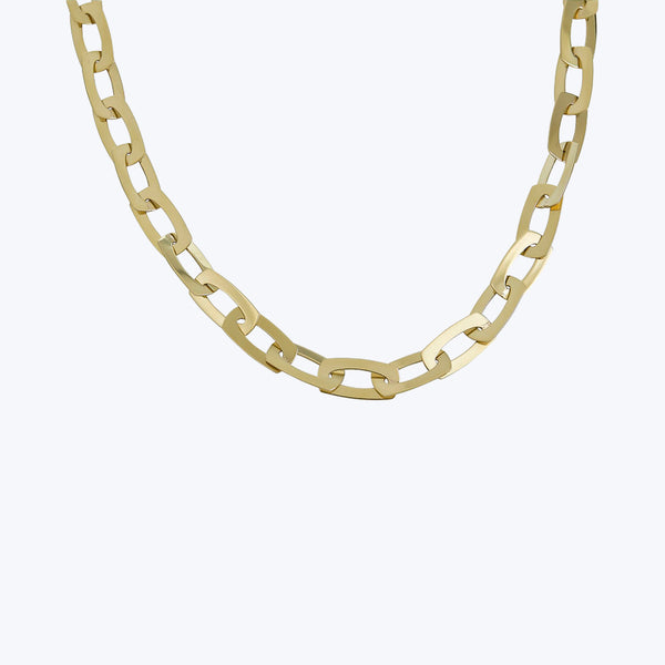 14K Yellow Gold Flat #2 Link Necklace 16"