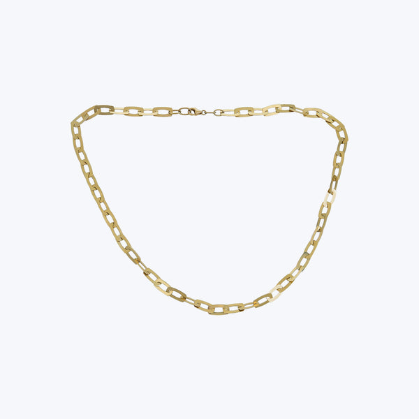 14K Yellow Gold Flat #2 Link Necklace 18"