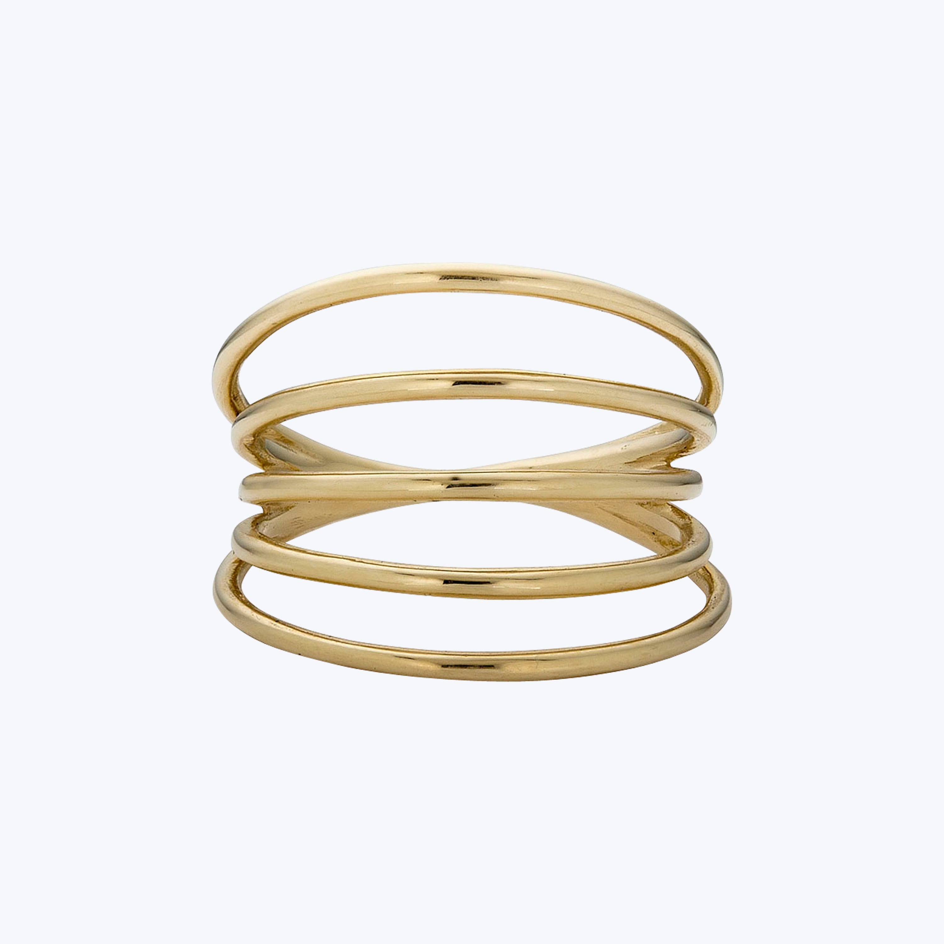 14K Yellow Gold Bands Ring