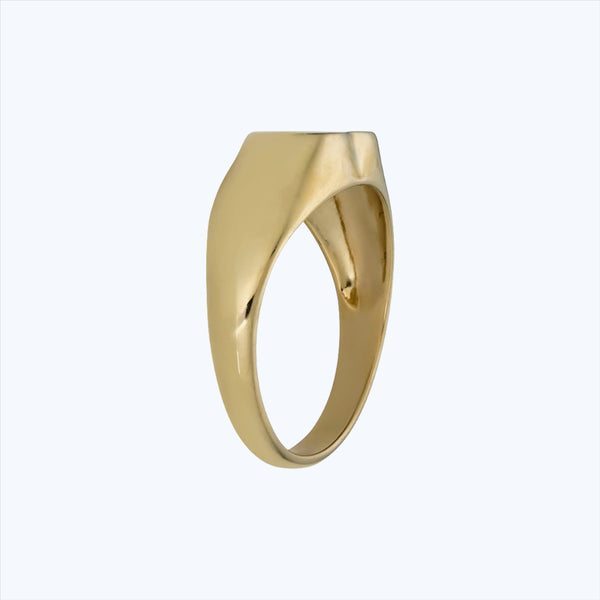 14K Yellow Gold Heart Signet Ring 6.25
