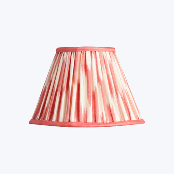 8" Empire Clip-On Silk Shade Atlas Ikat Coral And Cream