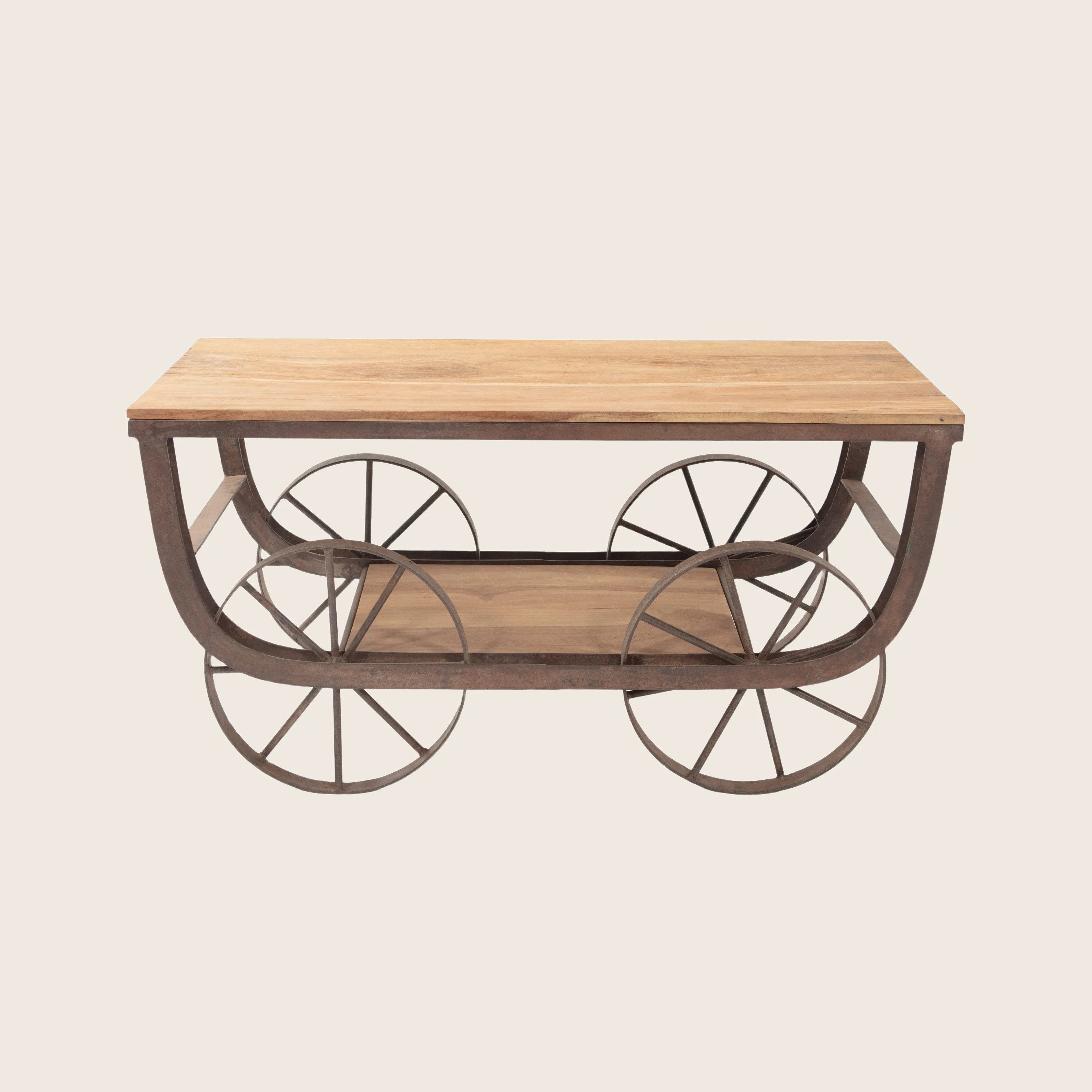 Vintage Wood Coffee Table on Wheels – abc carpet & home