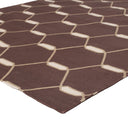 Brown Geometric Flatweave Cotton Rug - 3'6" x 5'6"