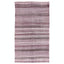 Handwoven rectangular textile with varying horizontal stripes in shades of purple, violet, and white.