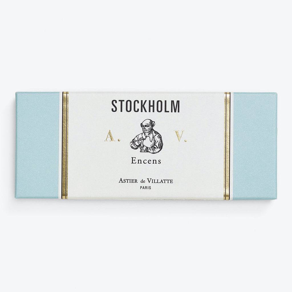 Stockholm-inspired artisanal incense by Astier de Villatte, Paris. Vintage elegance.