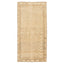 Rectangular rug with intricate geometric and floral motifs in neutral tones.
