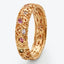 High-end designer ring with an intricate, textured golden design.
