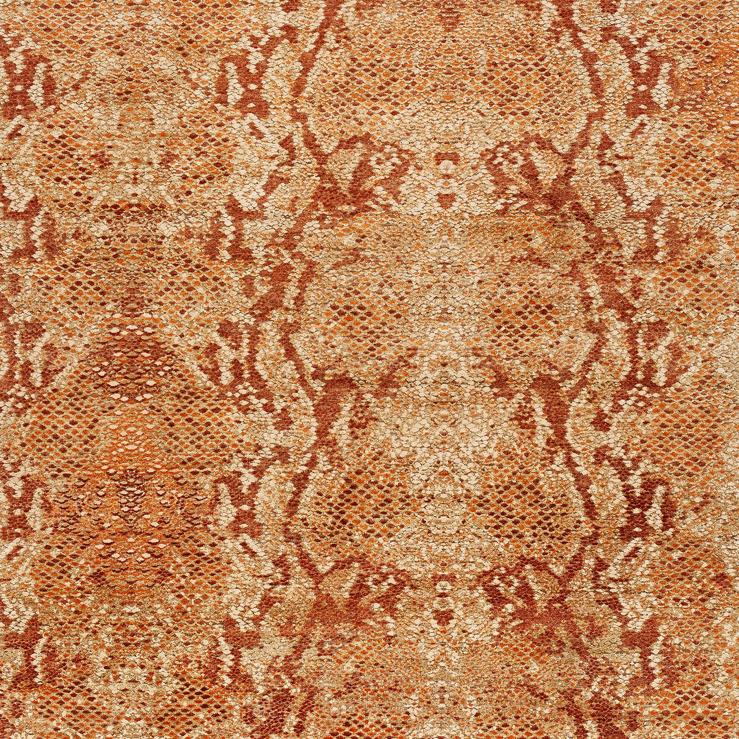 Abstract, organic pattern with warm earthy tones resemblant of animal prints.