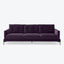 Contemporary and luxurious dark purple sofa with clean design.
