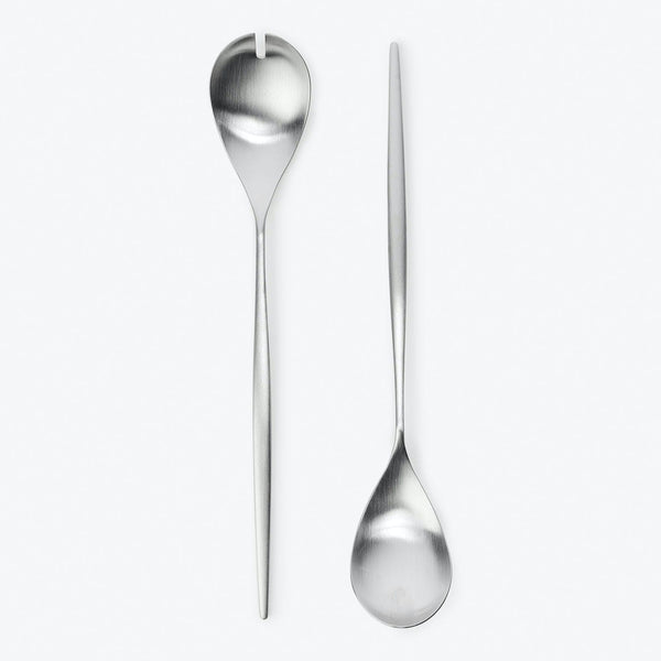 Modern stainless steel utensils with unique features for specialized use.