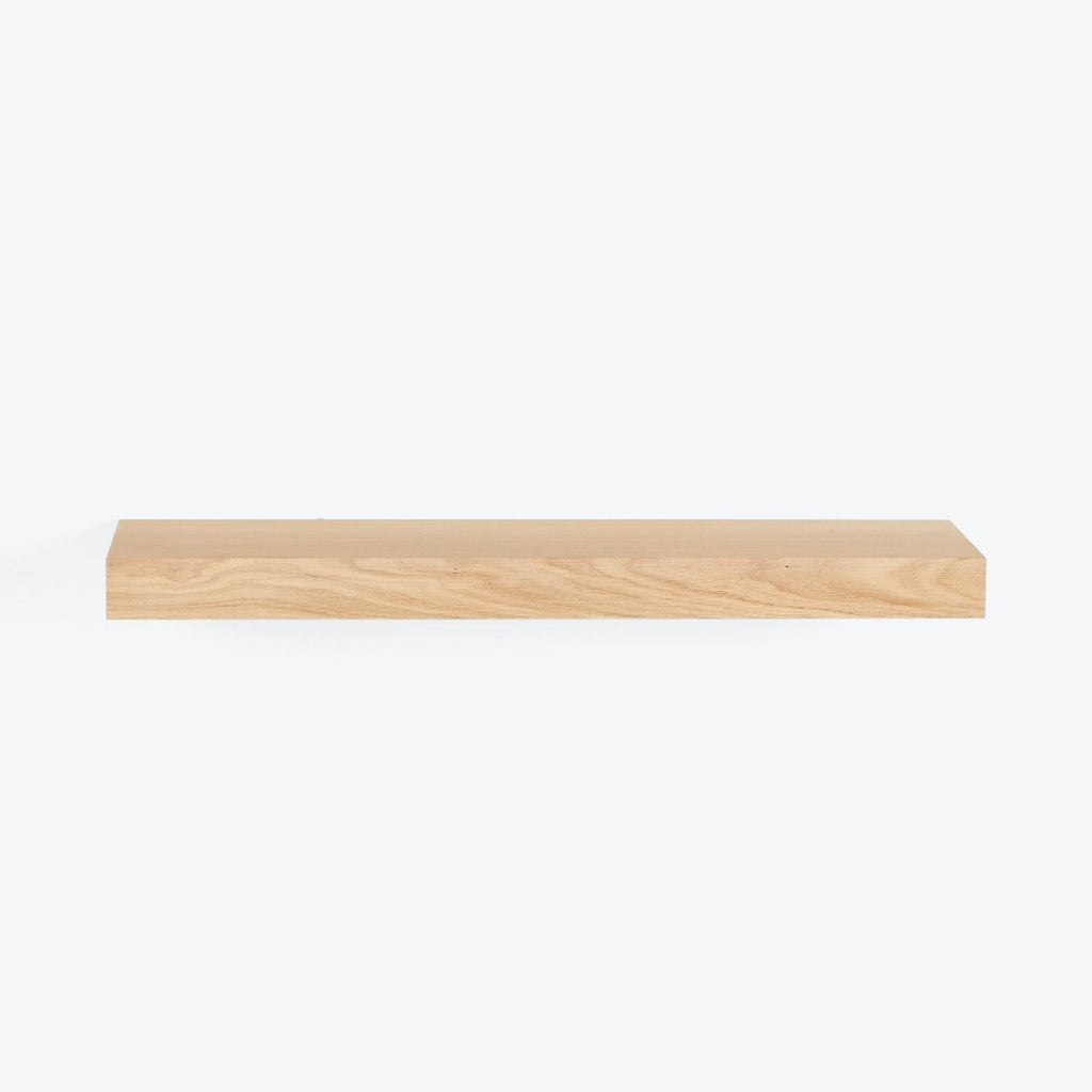 Long wooden plank with natural grain pattern on white background.