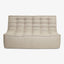 Neutral-colored tufted sofa with a soft, plush design for comfort.