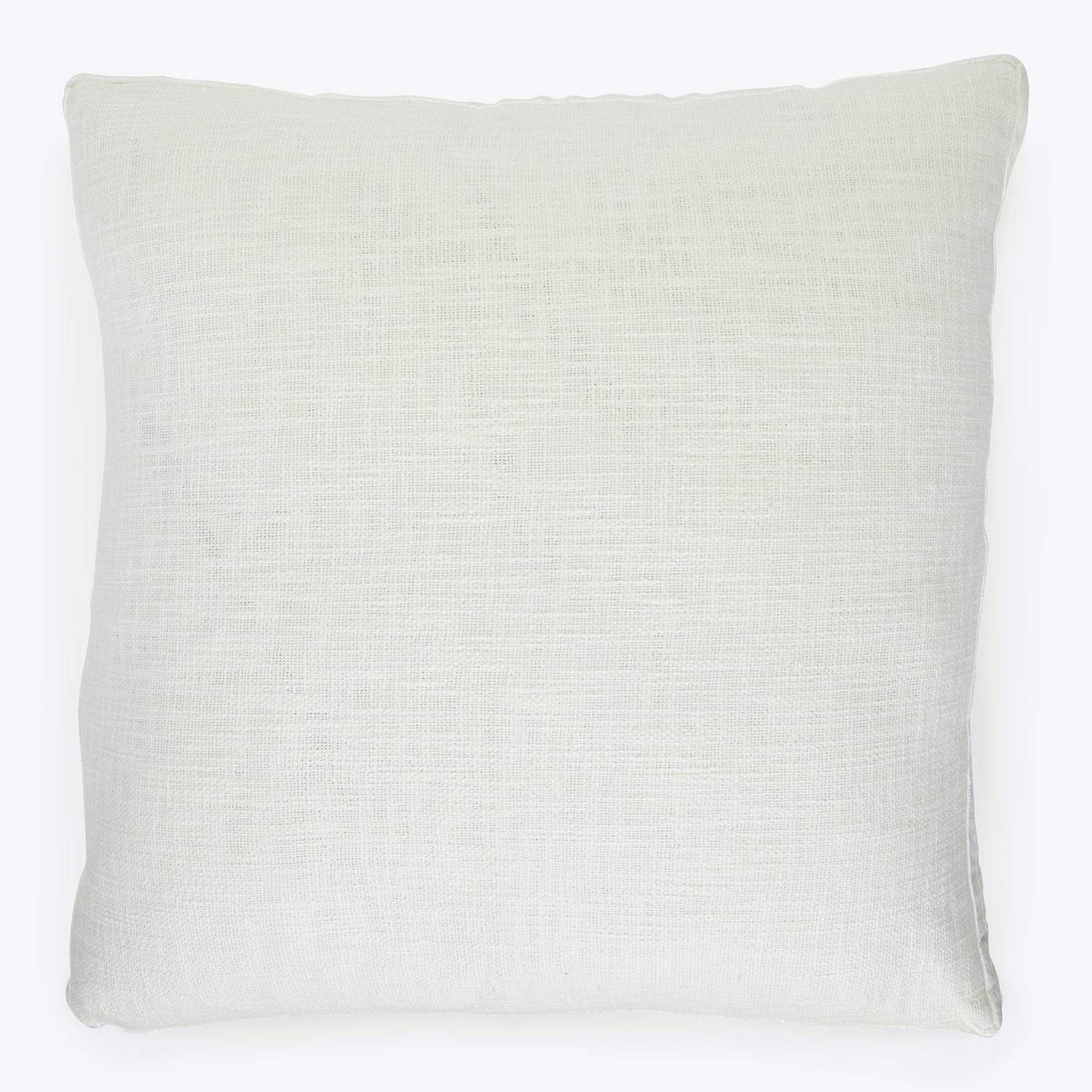 Square pillow with a soft, linen-like fabric cover.
