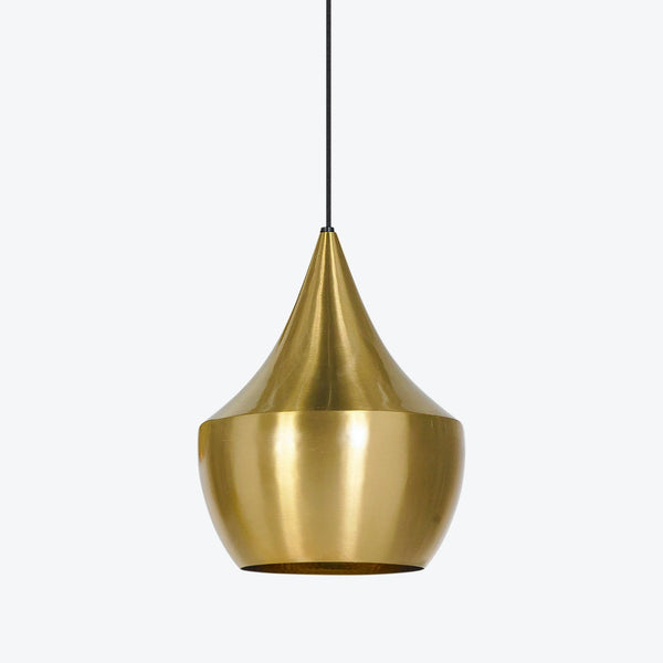 Sleek and modern pendant light with minimalist design and metallic finish.