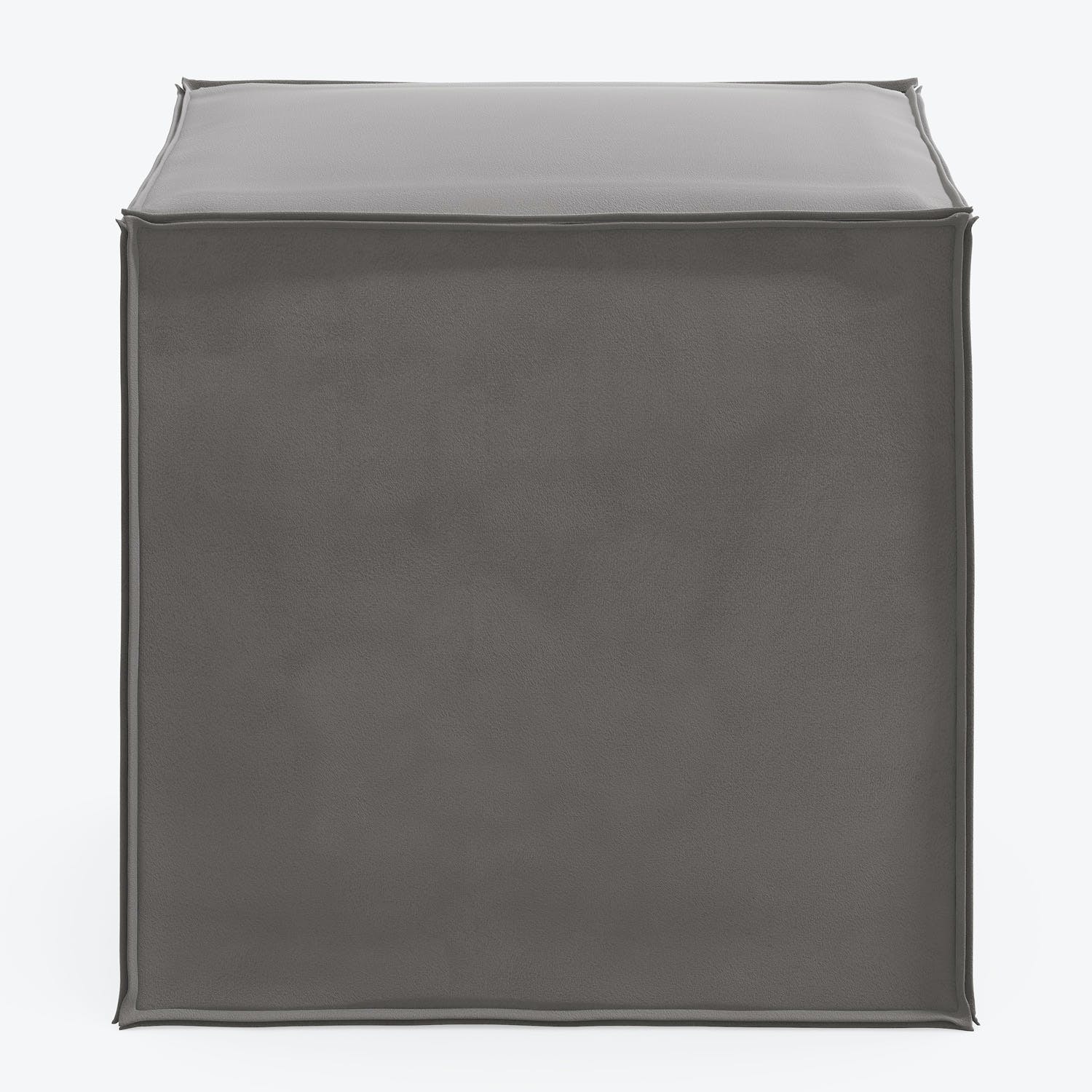 Abstract grey rectangular object with smooth surface, lacking texture or shadow.