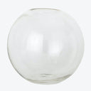 Transparent glass sphere with opening, creating elegant and minimalist design.