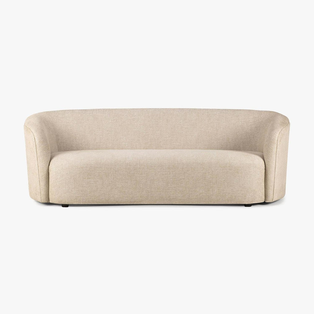 Modern sofa with clean lines and minimalist design in neutral color.