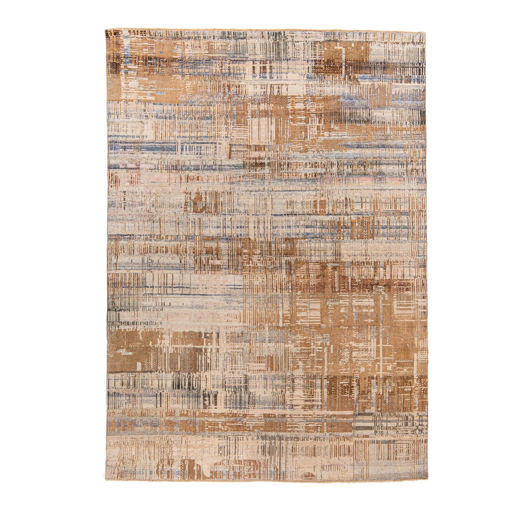 Beige Modern Wool Silk Blend Rug 8'11" x 12' abc carpet & home