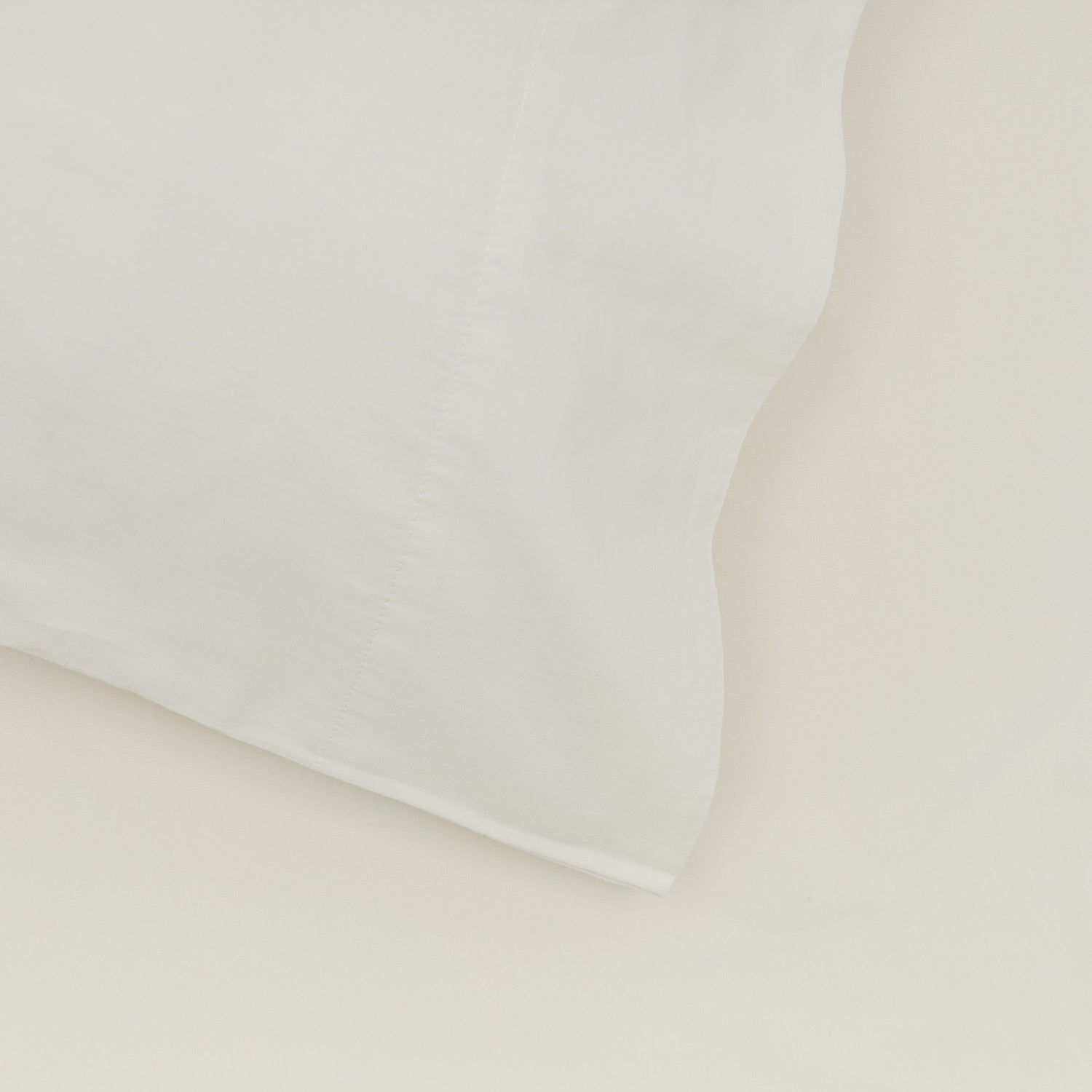 Essential Percale Sheet Ivory-Pillowcases-Standard