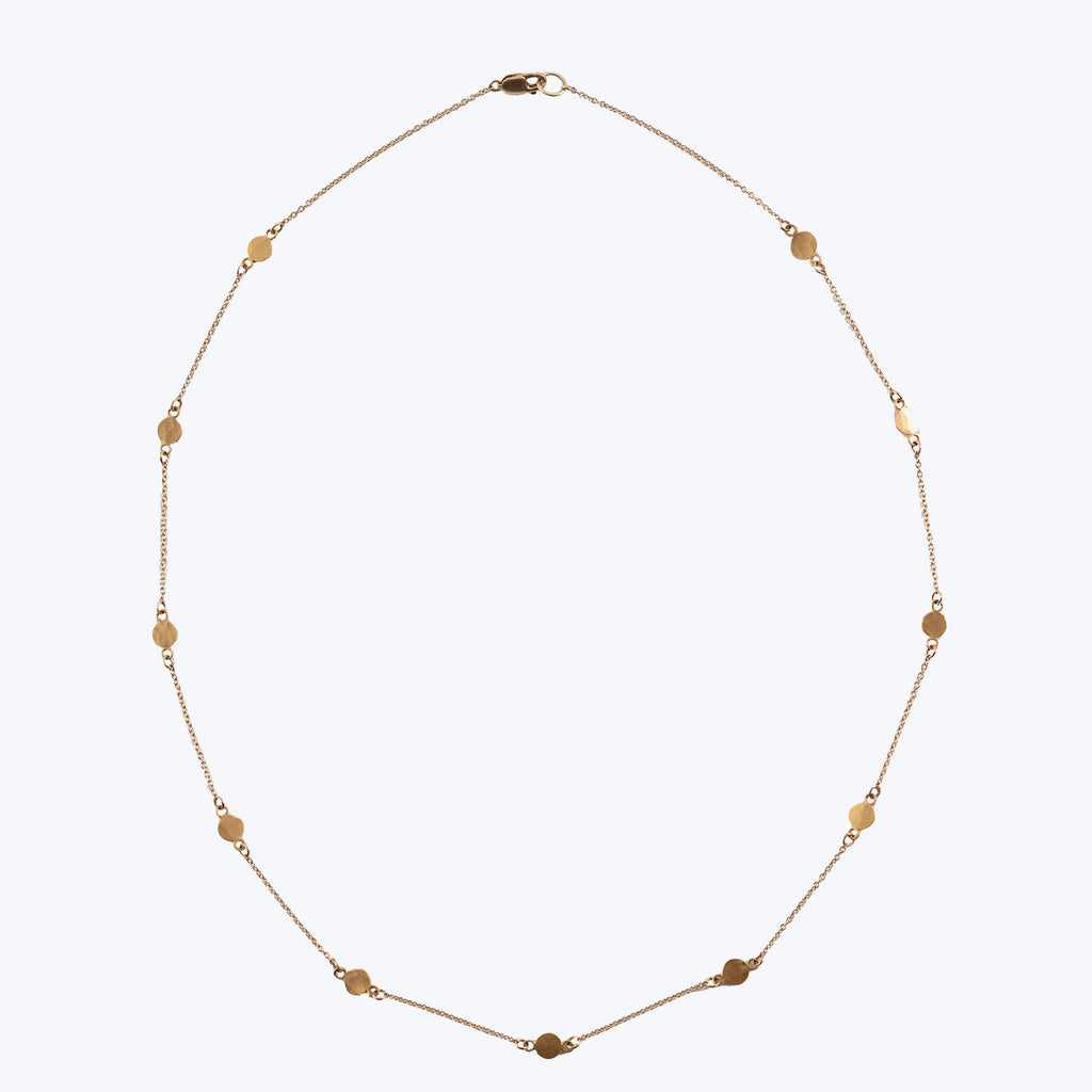 22k Gold Multi Disk Chain Necklace