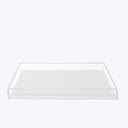 Minimalist rectangular tray with raised edges made of translucent material.