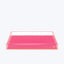Vibrant pink rectangular tray made of translucent material with modern design.
