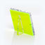 Neon yellow-green acrylic award with beveled edges and transparent stand.