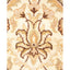 Close-up of a plush, intricately designed floral textile in earth tones.