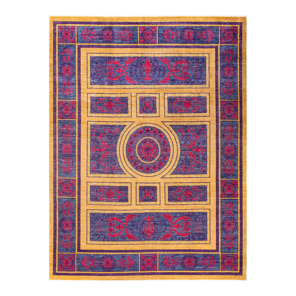 Intricate Middle Eastern/South Asian rug with symmetrical geometric pattern