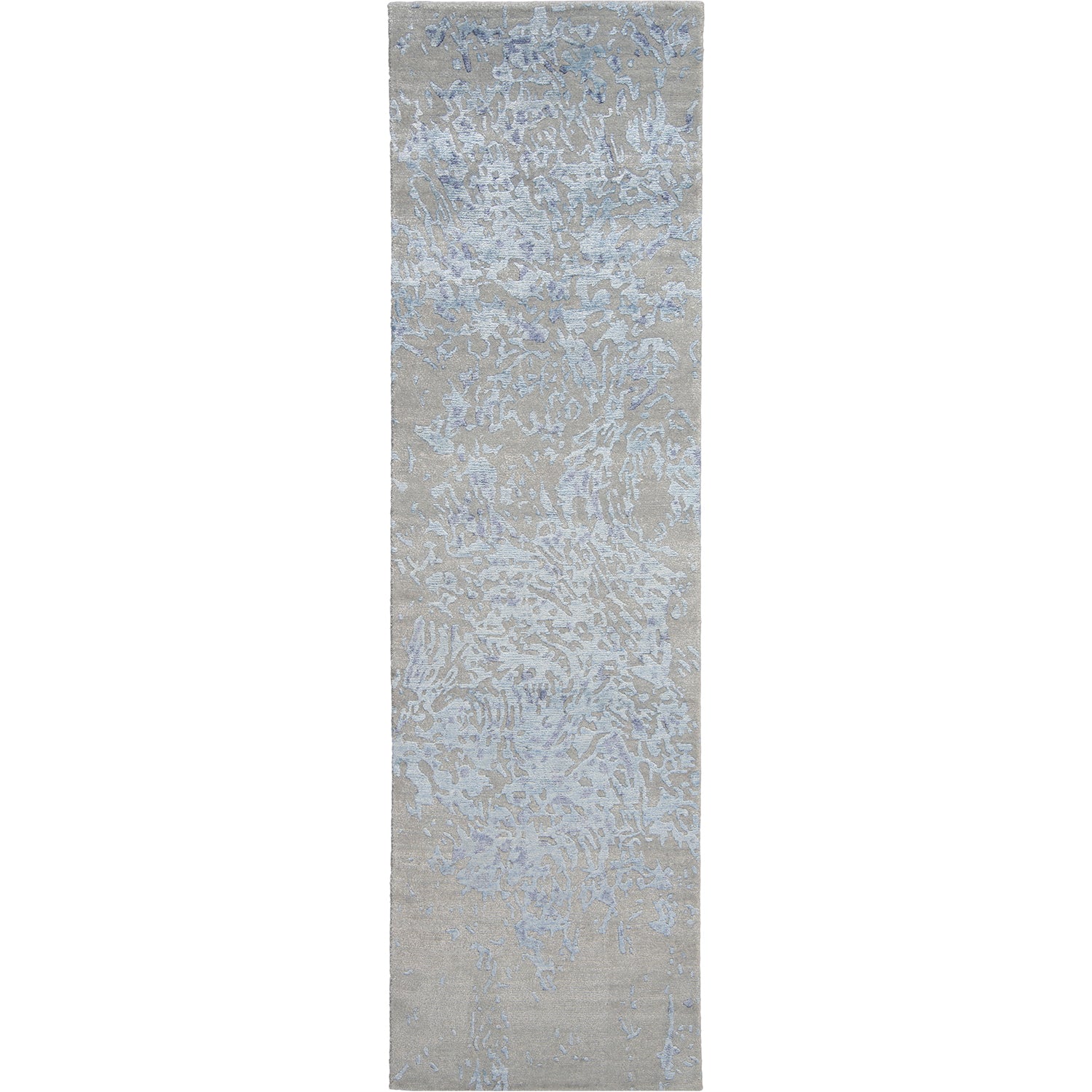Frosted coral-inspired rug with modern design, perfect for narrow spaces.