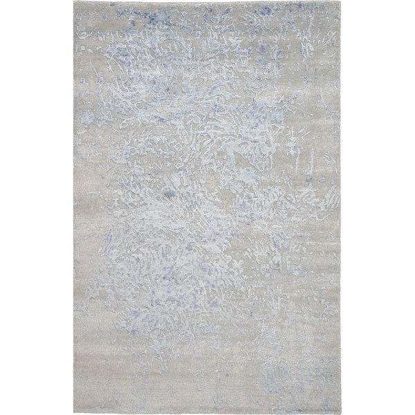 Contemporary rectangular area rug with intricate coral-inspired pattern in beige.
