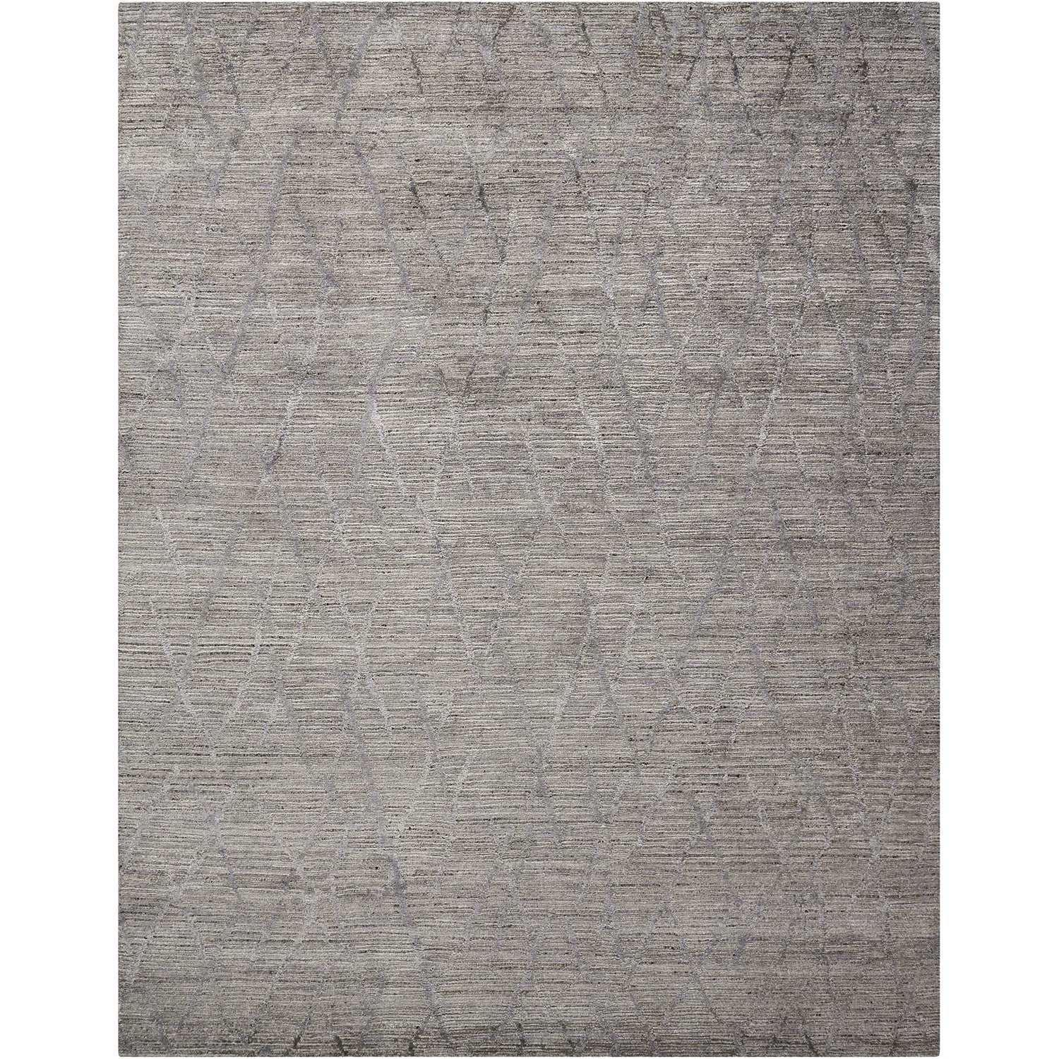 Modern, neutral-tone rug with subtle weathered pattern adds elegant comfort.