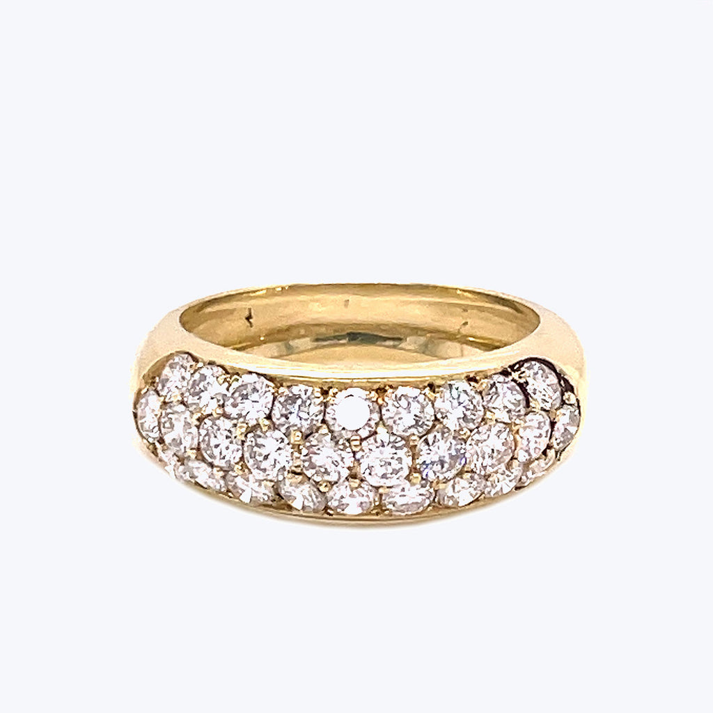 Diamond dome ring yellow gold Clearance