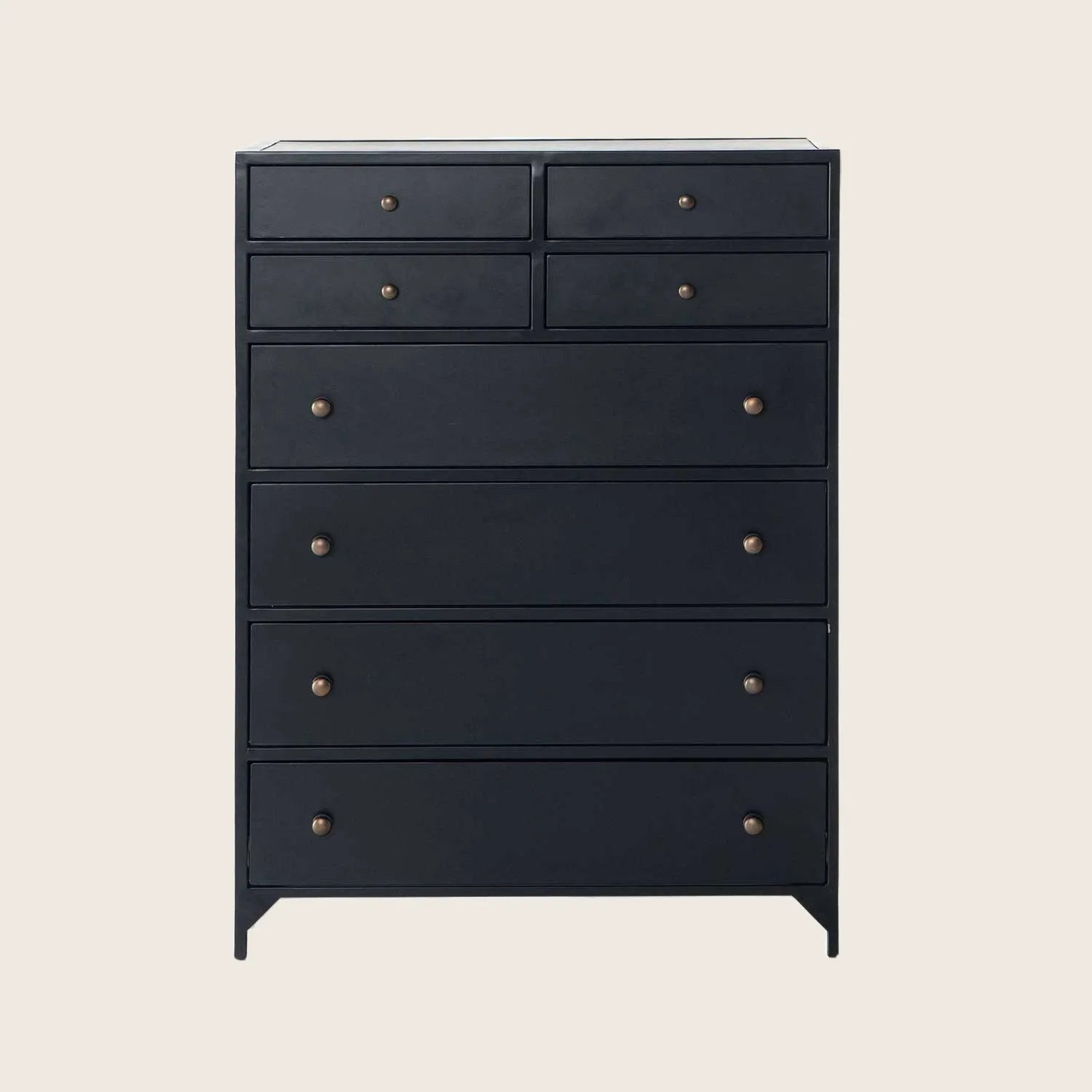 tall black dresser for bedroom 5-Drawer 46" Modern Storage Cabinet with Metal Handle Saving Space The size of tall black dresser is 43.3H X 27.5W X15.7D Sikaic Black 7 Drawers Dresser